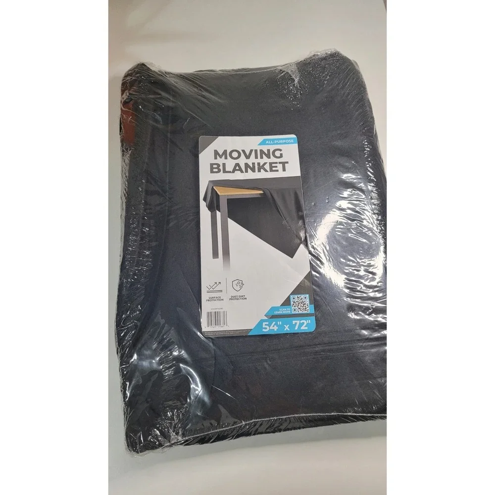 All-Purpose Moving Blanket Surface Protection 54 x 72 Black Furniture Cover